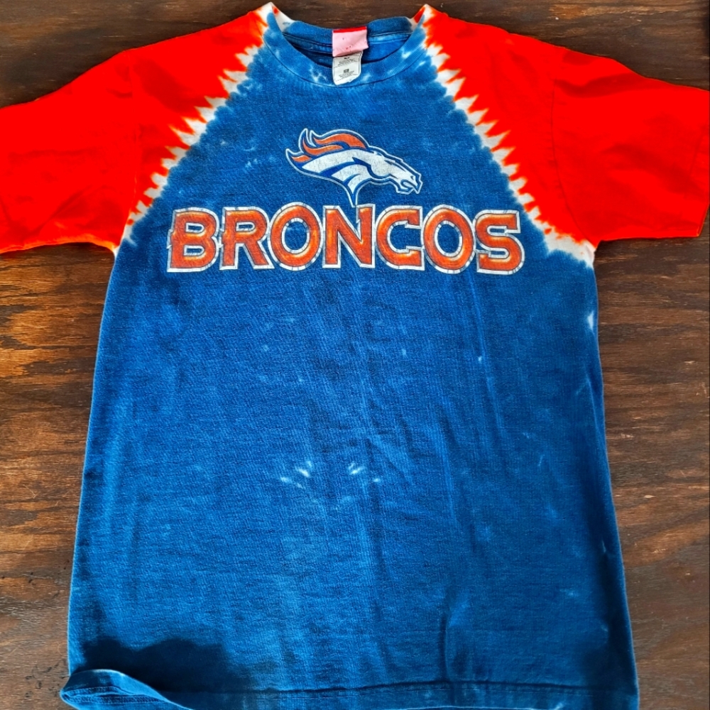 Vintage NFL Broncos tie dye tee shirt